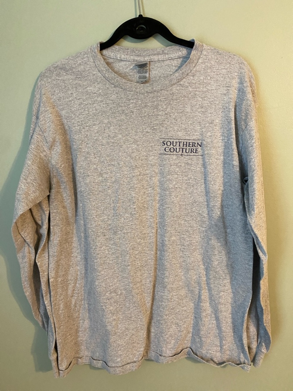 Southern Couture Men's Long-Sleeve Crewneck Shirt - Light Gray